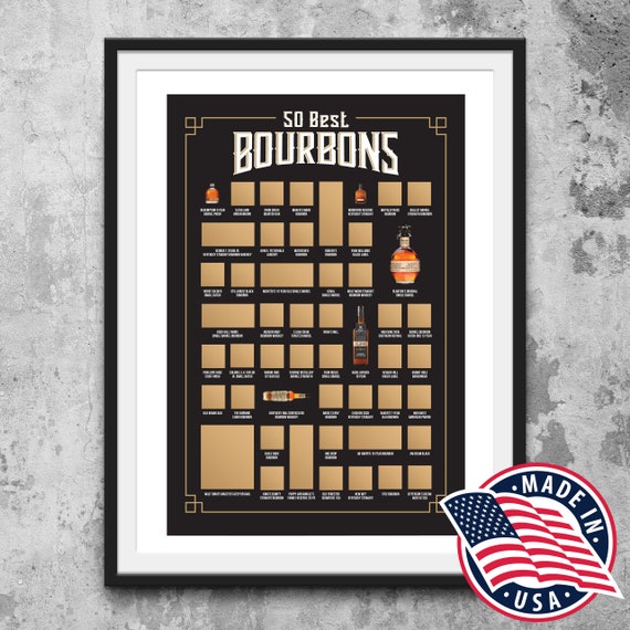 The Original Bourbon Scratch off Poster the 50 Best Bourbons Bucket List  Ultimate Bourbon Gift for Bourbon Lovers Bourbon Gift for Him 