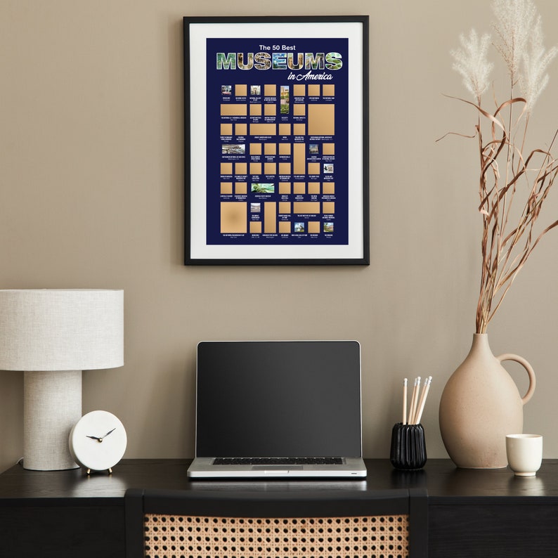 museum poster blue