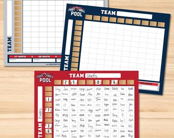 Football 100 Squares Boards (10 Cards/Pack), Scratch Off Betting Cards, Super Bowl Squares, Basketball Squares, Sports Pool Cards