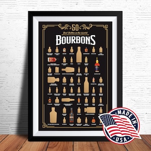 Bourbon Scratch Off Poster - Bourbon Gifts - Bourbon Poster - Bourbon Print - Fathers Day Gift - Bourbon Gifts for Men - Home Bar Decor