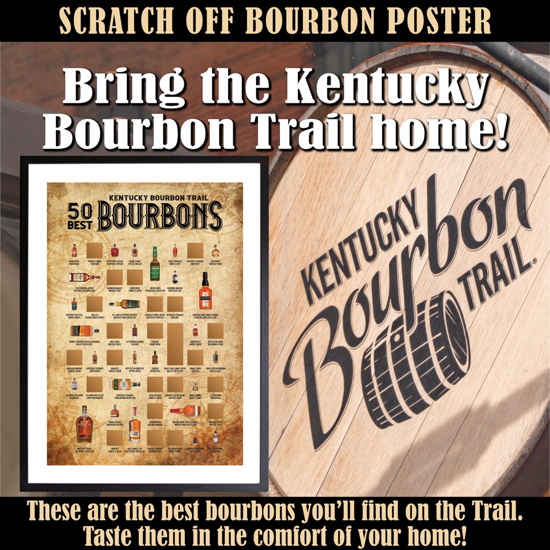 Kentucky Bourbon Trail Scratch off Poster Bourbon Bucket List Kentucky
