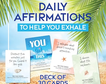 Daily Affirmation Cards, 30 Motivational Cards, Mental Health Gifts, Wellness Gifts, Inspirational Gifts, Self Help Gifts, Self Care Gifts
