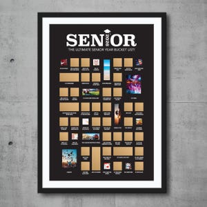 First Day of School Senior Year - High School Senior Gifts - Class of &#39;25 or &#39;26 Bucket List - High School Senior Year Scratch off Poster