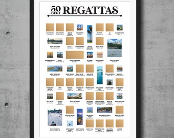 Les 50 meilleures affiches à gratter pour les régates - La liste des régates - Affiche d'aviron - Décoration d'aviron - Art d'aviron - Impression d'aviron - Cadeaux d'aviron