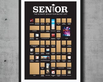 Kraslotposter voor de eerste schooldag van het laatste jaar, bucketlist voor de klas van 2027, cadeaus voor eindexamenkandidaten, afstudeercadeaus, decoratie voor tienerkamers