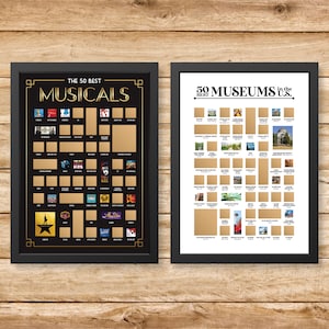 Musicals Scratch Off Poster & Museums Scratch Off Poster - Musical Theatre Gifts - Museum Gifts - Musical Posters - Broadway Gifts