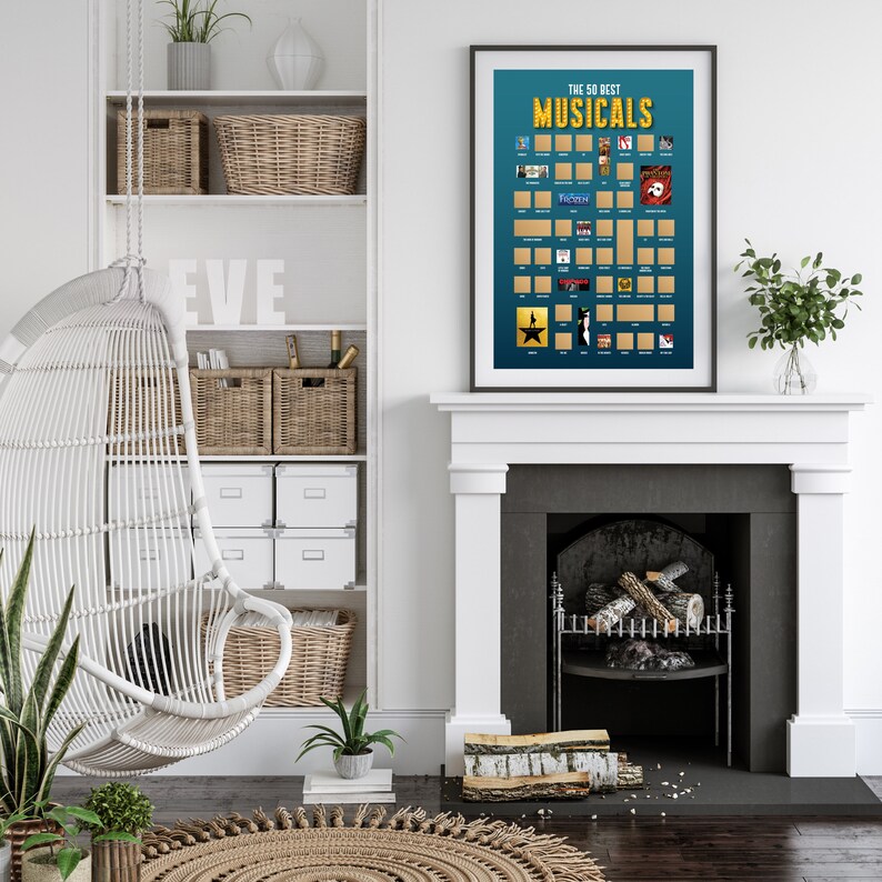 50 Best Musicals Scratch off Poster, Musical Theater Gifts, Broadway ...