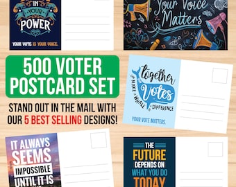 500 Voter Postcard Set - Postcards your Vote Matters - Voter Postcards Bulk - Postcards to Voters 4" x 6" - Vote Blank Postcards for Mailing