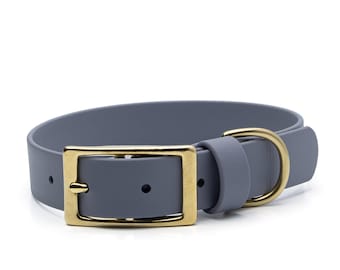 BioThane® Waterproof Buckle Dog Collar - Stone Grey