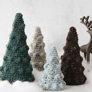 Handmade Crochet Wool Christmas Tree: Donegal Tweed Holiday Decor