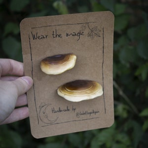 Meadow mushroom pins-goblincore,cottagecorefashion,faecore,pins,cozy,woodland,hobbitcore,fairytales,cosyaccessories,jewerly,whimsy