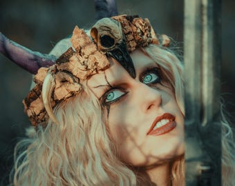 Shaman crown-folklore,pagan,cosplay,larp,wearableart,darkvibe,costumes,ghotic,darkfantasy,darkfashion,witches,renfaire,norsepagan,witch,crow