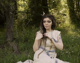 Forest wanderer headpiece-folklore,pagan,cosplay,larp,wearableart,darkvibe,costumes,horns,darkfantasy,darkfashion,antler,renfaire
