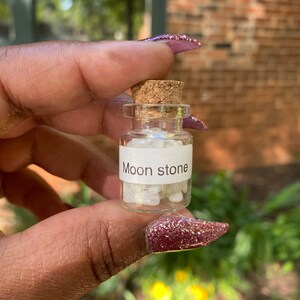 Small Moonstone Crystal Jar, Magic Jar, Trinket, Gemmy Jar