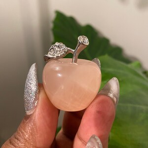 Small Rose Quartz Crystal Apple, Rose Quartz, Apple Carving, Collectable, Gemmy Gem