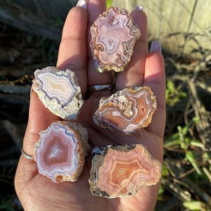 Gorgeous Pink Ojo Laguna Agates From Mexico, Listing is for ONE