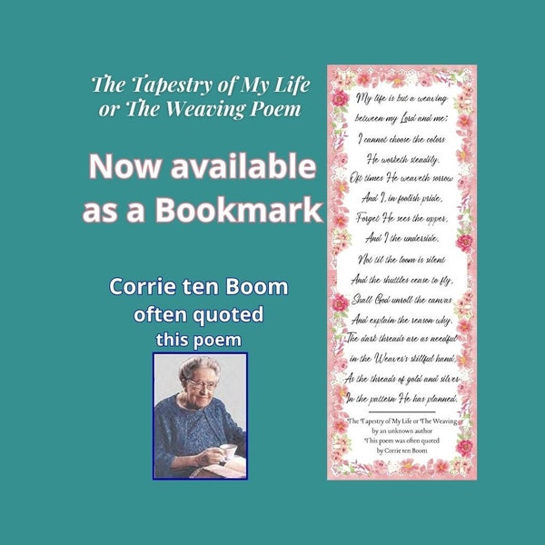 Corrie ten Boom Tapestry Poem Bookmark