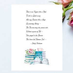 Emily Dickinson Poem, &quot;There is no frigate like a book...&quot; for book lovers, suitable for framing