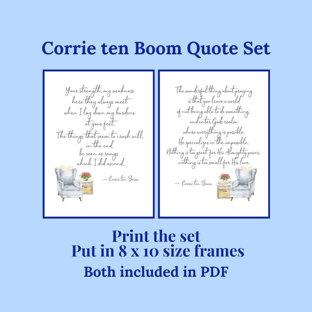 Corrie Ten Boom Printable Set Includes Two of Her Famous Quotes - Etsy