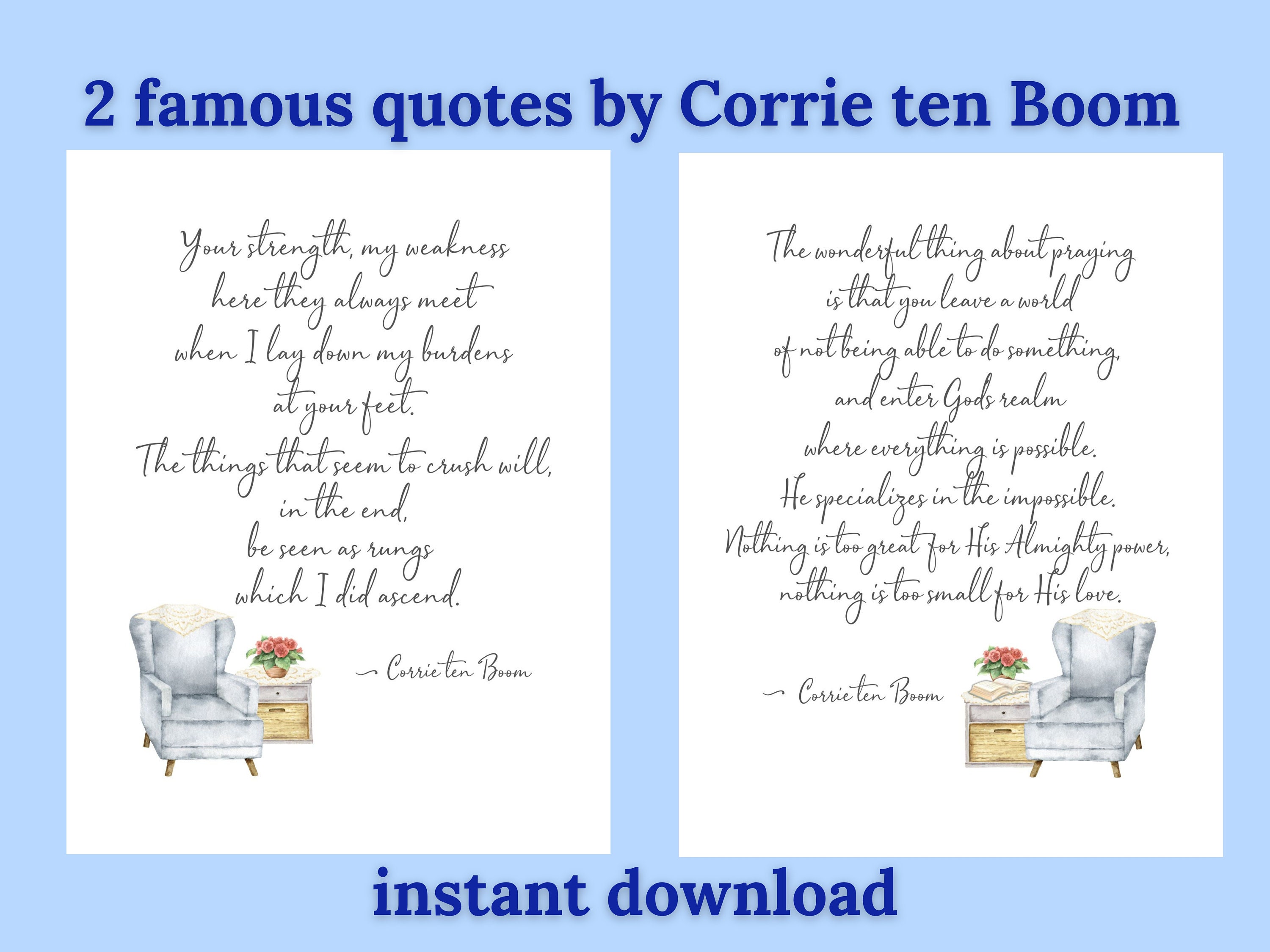 Corrie Ten Boom Printable Set Includes Two of Her Famous - Etsy