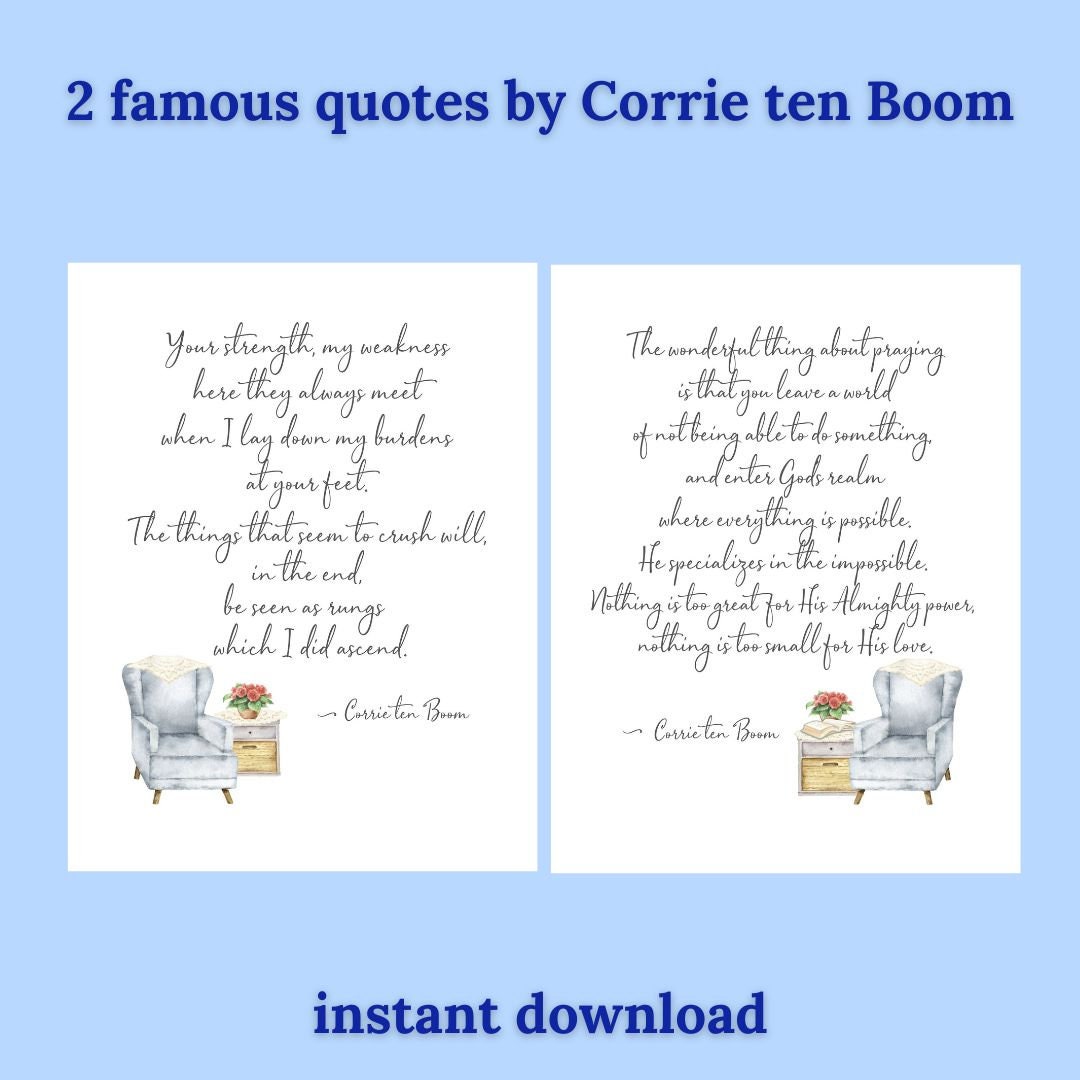 Corrie Ten Boom Printable Set Includes Two of Her Famous Quotes - Etsy