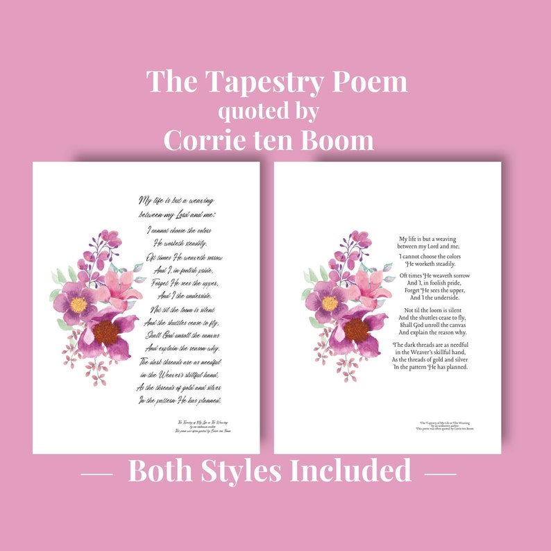 The Weaving or My Life is a Tapestry Poem Often Read by Corrie Ten Boom