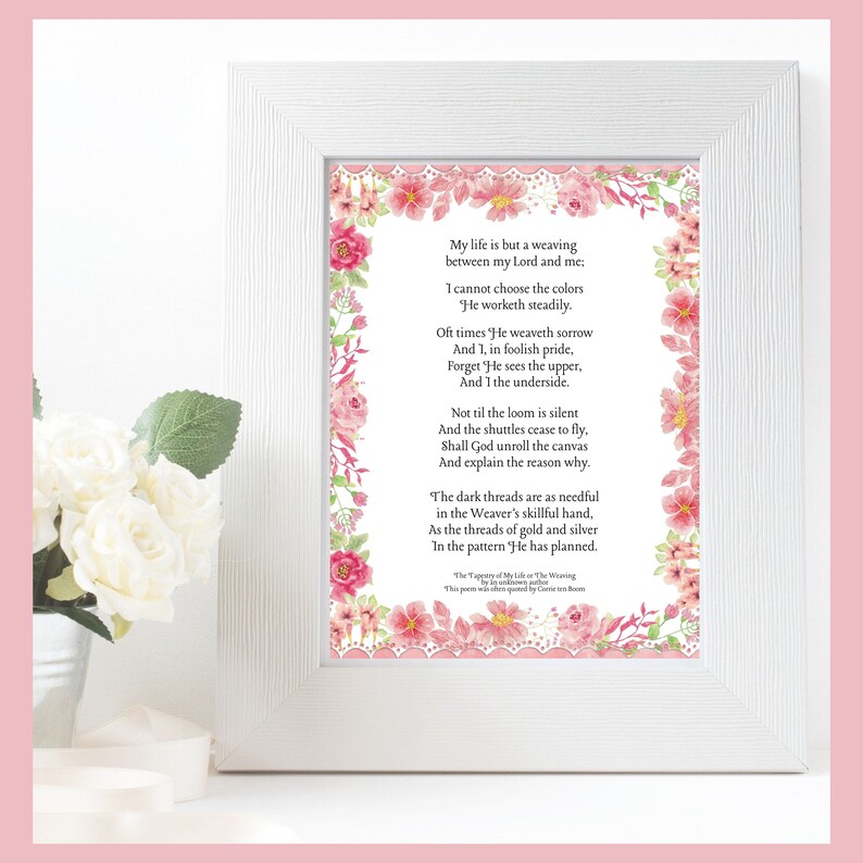 Corrie Ten Boom Tapestry Poem With Floral Border Design 8 X 10 Etsy Australia