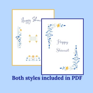 Happy Shavuot Printable in 2 Styles