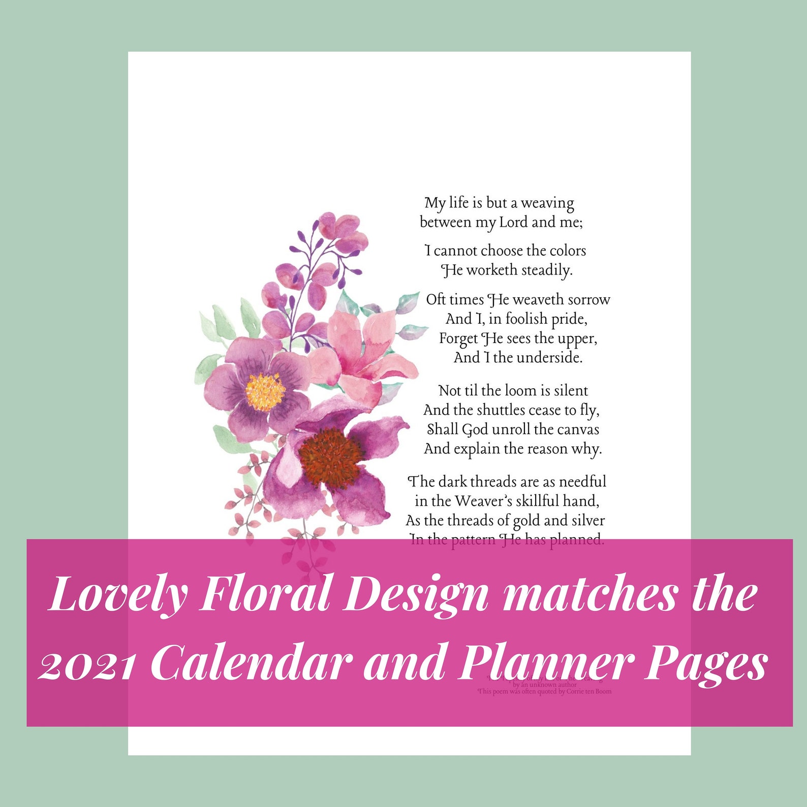 The Weaving or My Life is a Tapestry Poem was often read by Etsy