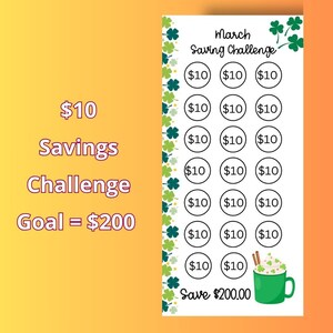 March Saving Challenges - Etsy
