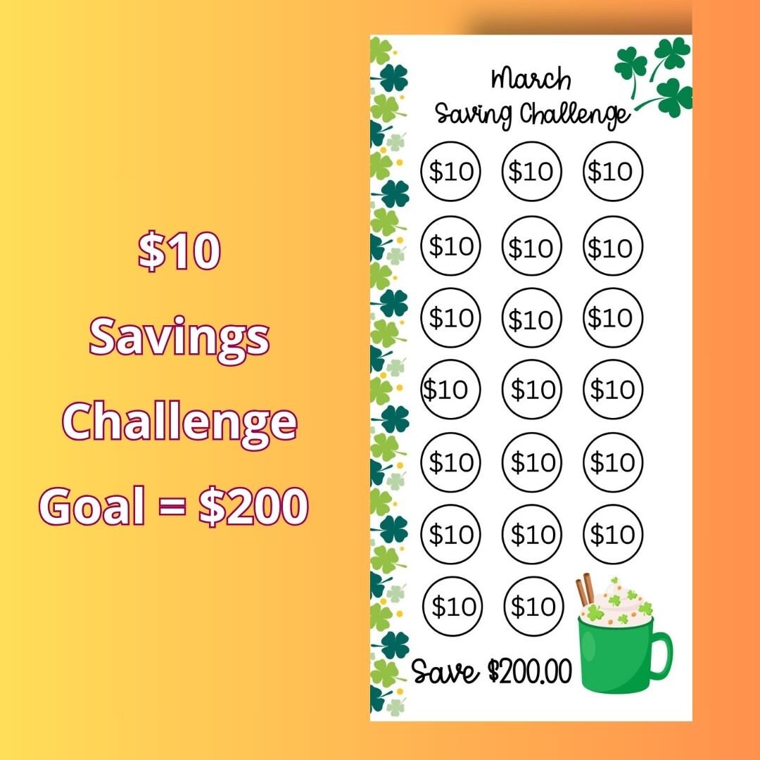 March Saving Challenges - Etsy