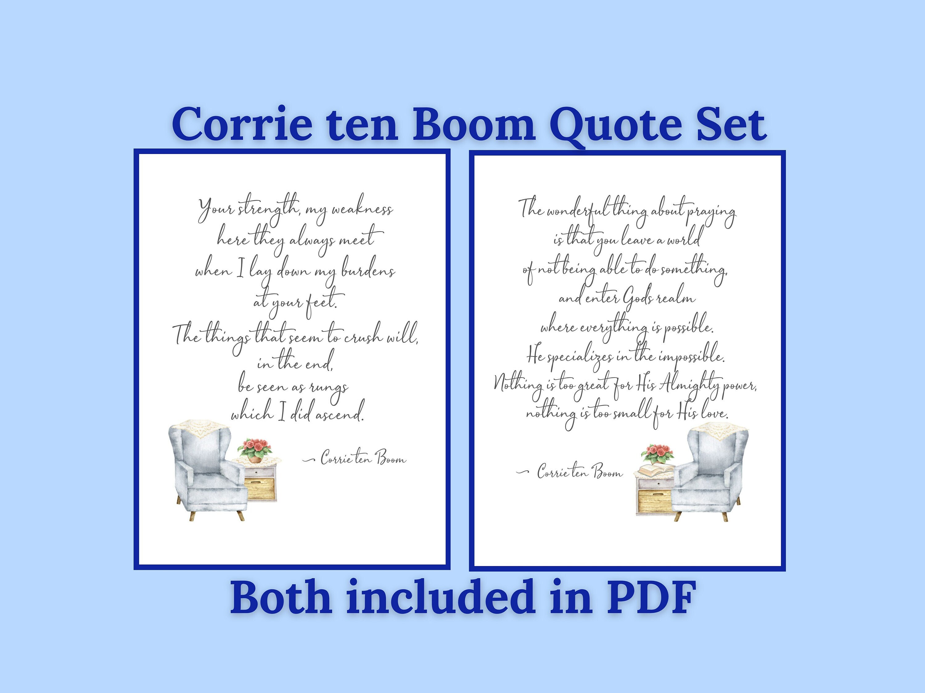 Corrie Ten Boom Printable Set Includes Two of Her Famous - Etsy