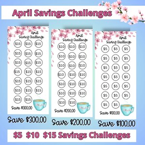 April Saving Challenges - Etsy
