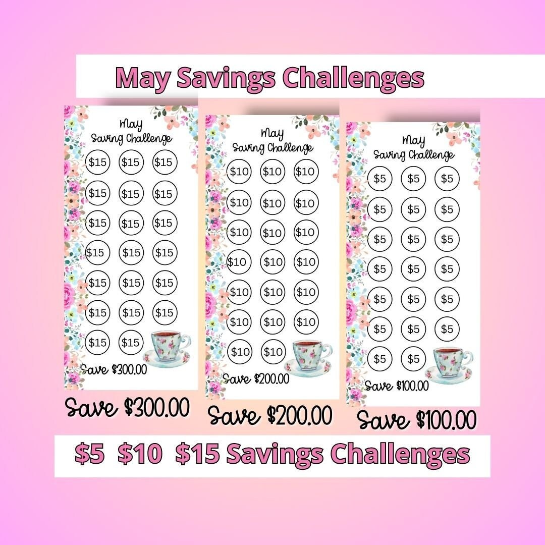 May Saving Challenges - Etsy
