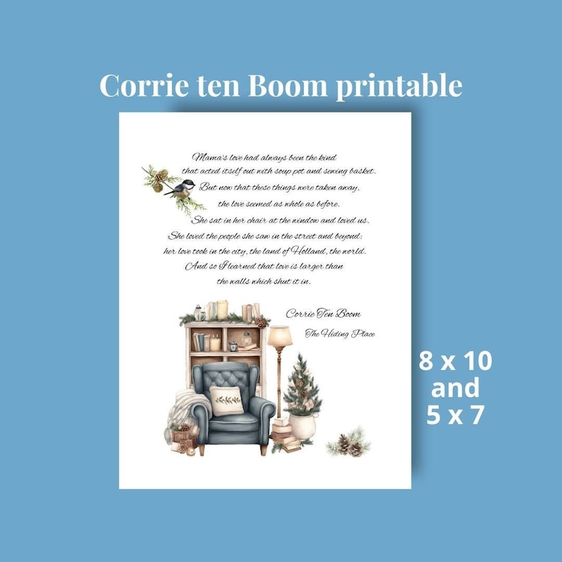 Corrie Ten Boom Printable Quote From the Hiding Place - Etsy