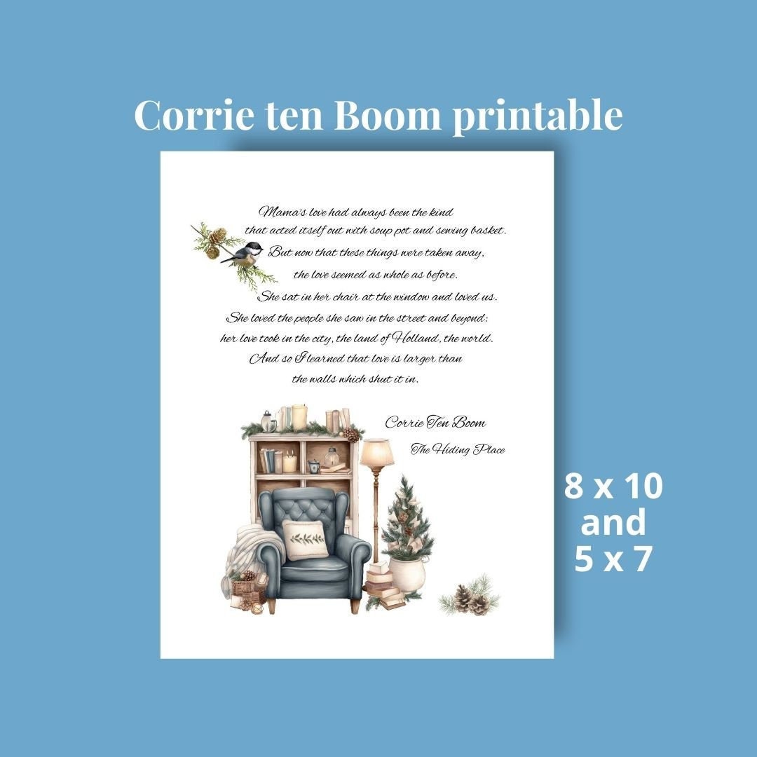 Corrie Ten Boom Printable Quote From the Hiding Place - Etsy