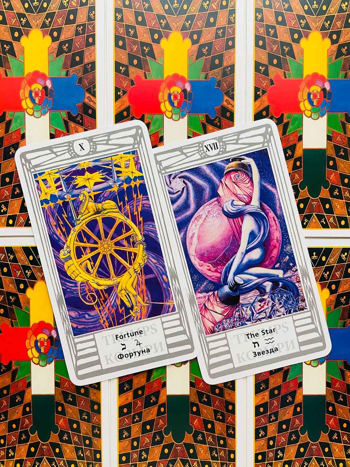 Thoth Tarot by Aleister Crowley 78 Cards DeckThoth Tarot Card Etsy