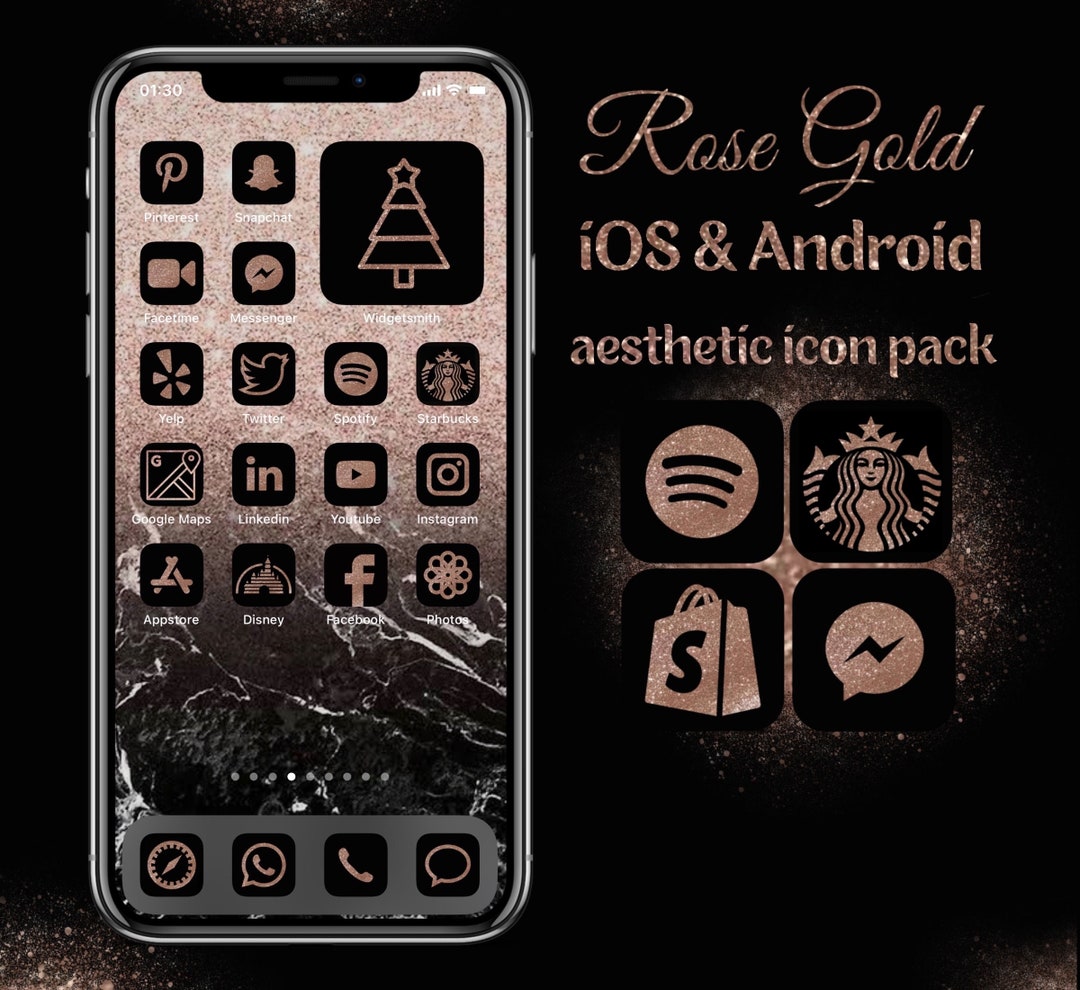 Rose Gold Glitter App Icons Ios Android Theme digital Download Etsy rose-gold-glitter-app-icons-ios-android-theme-digital-download-etsy
