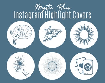 28 Mystische blaue Highlights, Instagram Highlight Icons, Instagram Story Highlight Icons, Insta Story Covers, Highlight Covers für Instagram