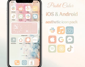 WaterColor Icon Theme Pack, iOS 16 Unicorn, Aesthetic App Icon Bundle, Rainbow App Covers and Wallpapers for iPhone Home Screen