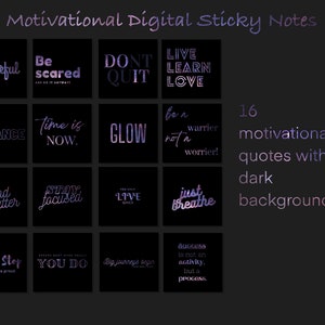 Digitale Sticker motivational quotes lila galaxy, für iPad Planner, Goodnotes, Notability, PDF Planners Bild 2
