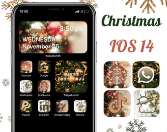 IOS 14 Weihnachten | Ästhetische App Icons für iPhone | Weihnachten Aesthetic Icons Bundle | 100 App Cover