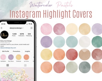 20 Pastell Aquarell Instagram Highlight Abdeckungen, Instagram Story Highlight Icons, Insta Story Covers, Highlight Covers für Instagram