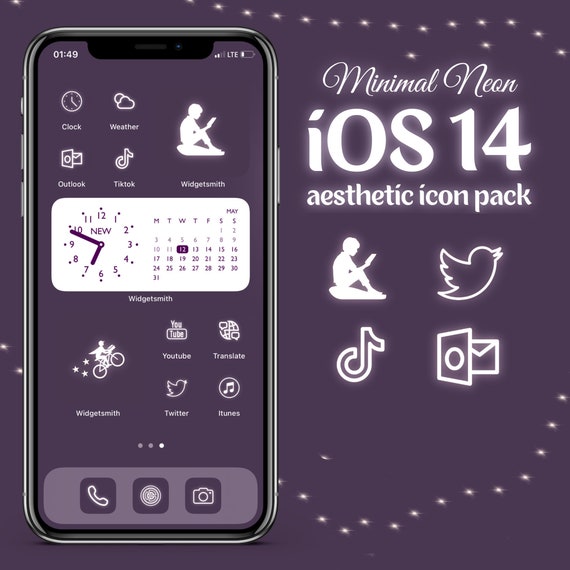 Ios 14 Neon Minimal Theme Aesthetic App Icon Pack For Iphone Etsy Ios 14 Neon Minimal Theme Aesthetic App Icon Pack For Iphone Etsy