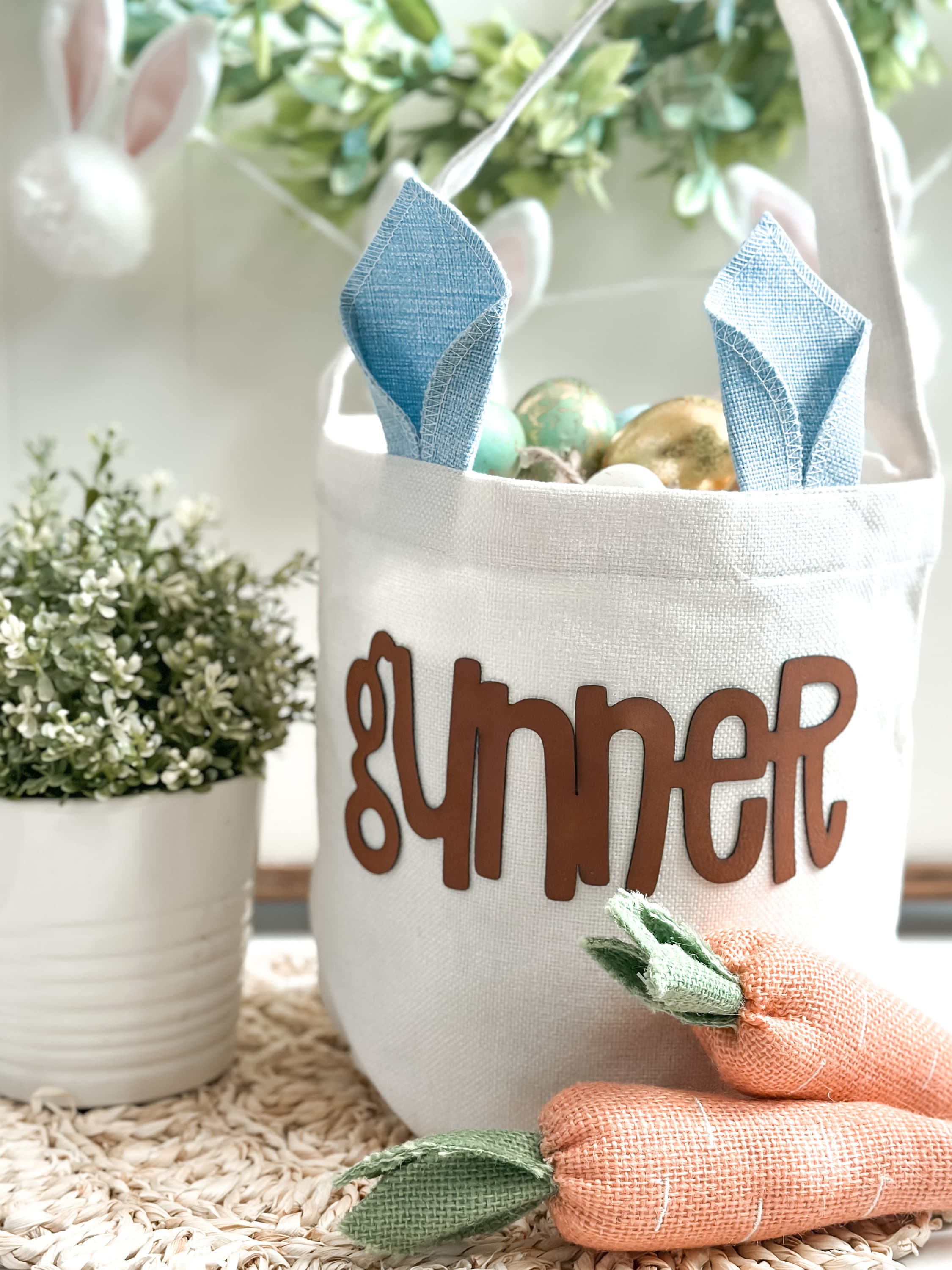 Personalized Easter Basket, Easter Bunny Basket, Custom Easter Basket