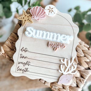 Seashell, Mermaid, Shells, Birth Stats, New Baby Announcement, Baby Prop, Baby Girl, Fresh 48, Hospital, Hello World