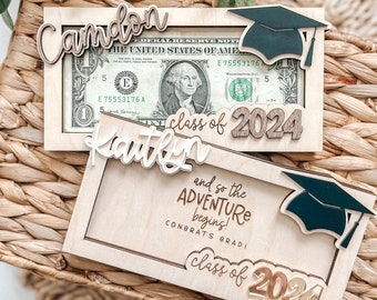 Grad Money Holder, Grad Gift, Personalized Grad Gift, Class of 2024, Graduation Gift