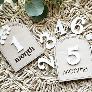 Wooden Baby Milestone Cards, Monthly Milestones, Baby Milestones