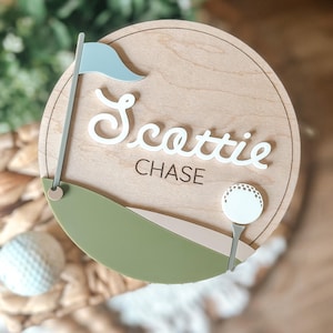 Golf, Birth Stats , Baby Name Announcement, Birth Announcement, Name Sign, Baby Name Sign, New Baby, Hospital, Fresh 48
