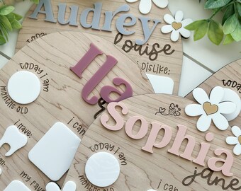 Daisy Baby Milestone Board, Monthly Milestone Board, Dry Erase Milestone Board, Reuseable Milestone Board, Personalized Milestone Board